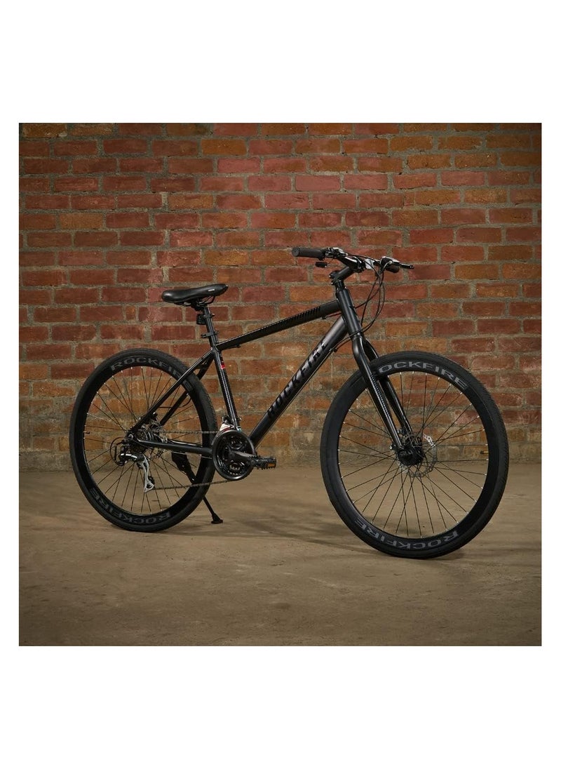 Performance Hybrid Bicycle | Alloy Frame | 21-Speed Drivetrain, Logan Mechanical Disc Brakes & Alloy Rigid Fork | Ideal for Urban Commuting and Sport Riding with 700x35c Hybrid Tires