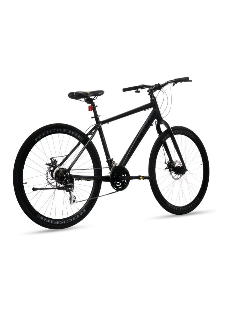 Performance Hybrid Bicycle | Alloy Frame | 21-Speed Drivetrain, Logan Mechanical Disc Brakes & Alloy Rigid Fork | Ideal for Urban Commuting and Sport Riding with 700x35c Hybrid Tires