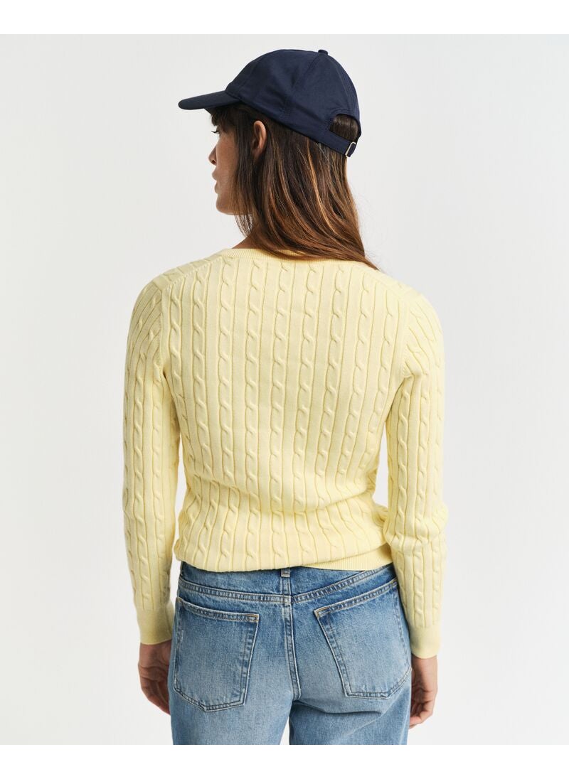 Gant Stretch Cotton Cable V-Neck