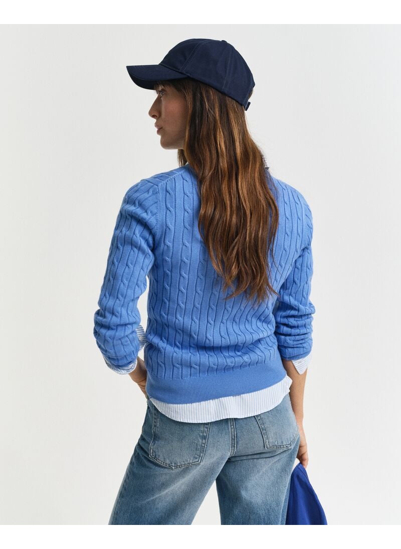 Gant Stretch Cotton Cable V-Neck
