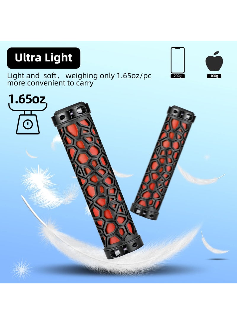Bike Handle Grips Non-Slip Bike Grips Double Lock-on Bicycle Handlebar GripsComfortable Bicycle Locking Grips, Non-Slip MTB Handle Grips Folding Bikes 22.2mm