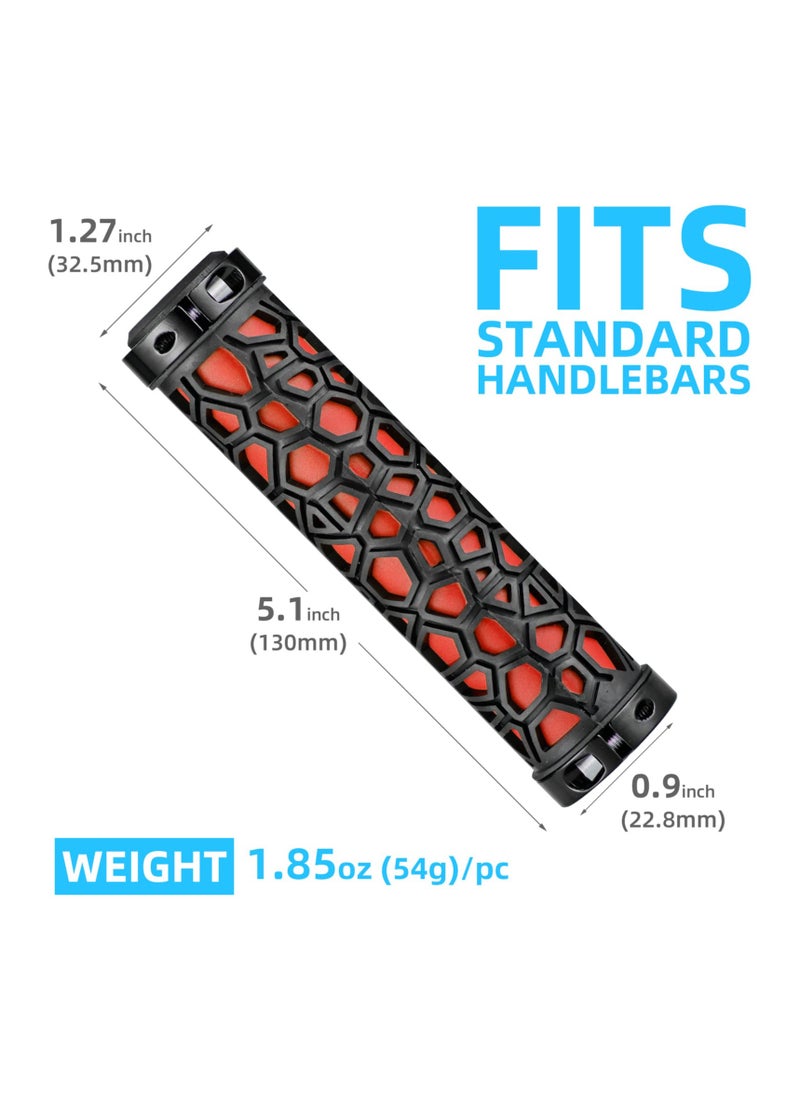 Bike Handle Grips Non-Slip Bike Grips Double Lock-on Bicycle Handlebar GripsComfortable Bicycle Locking Grips, Non-Slip MTB Handle Grips Folding Bikes 22.2mm