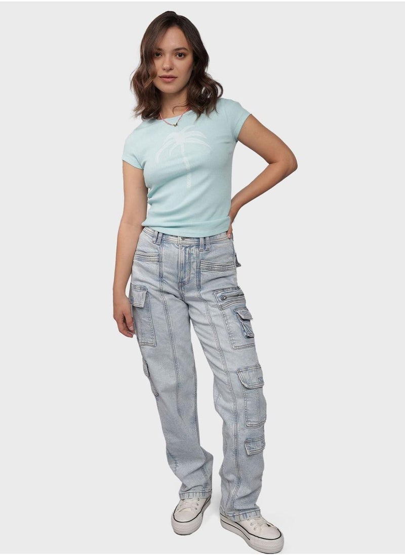 High Waist Cargo Pants