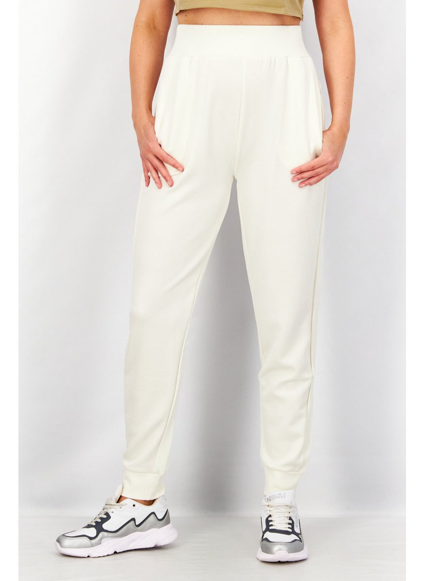 Women Sportswear Fit Cagli High Waits Pants, Egret