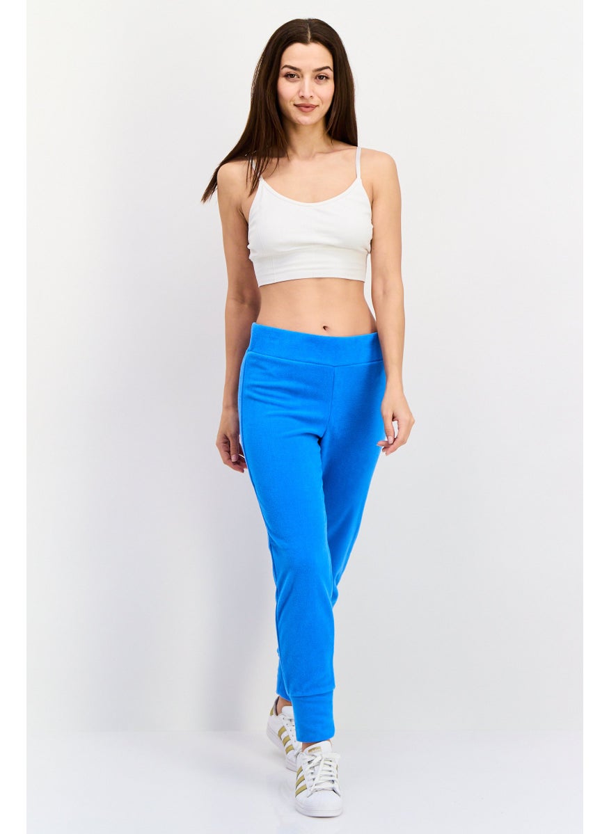 Women Regular Fit Textured Jogger Pants, Blue