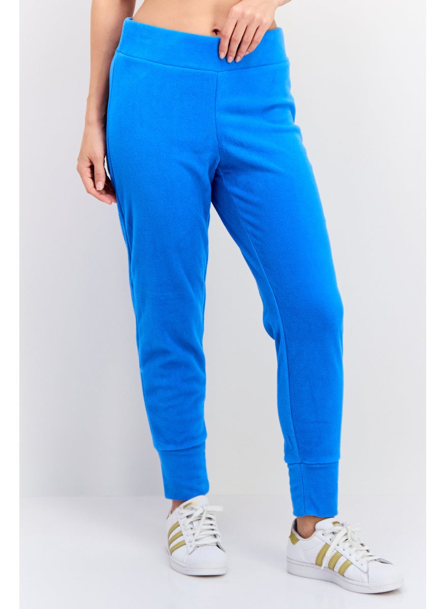 Women Regular Fit Textured Jogger Pants, Blue