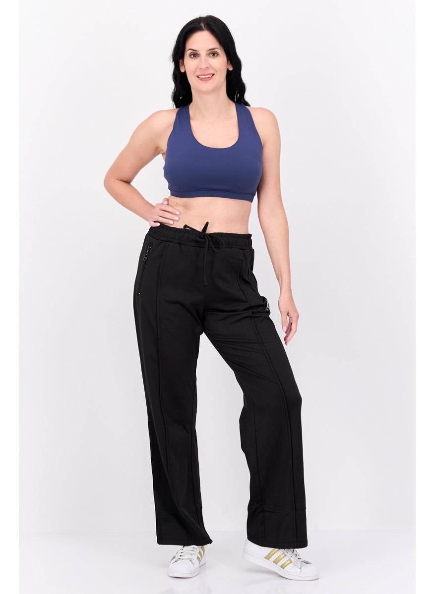 Women Sportswear Fit Wide Leg Outdoor Sweatpants , Black
