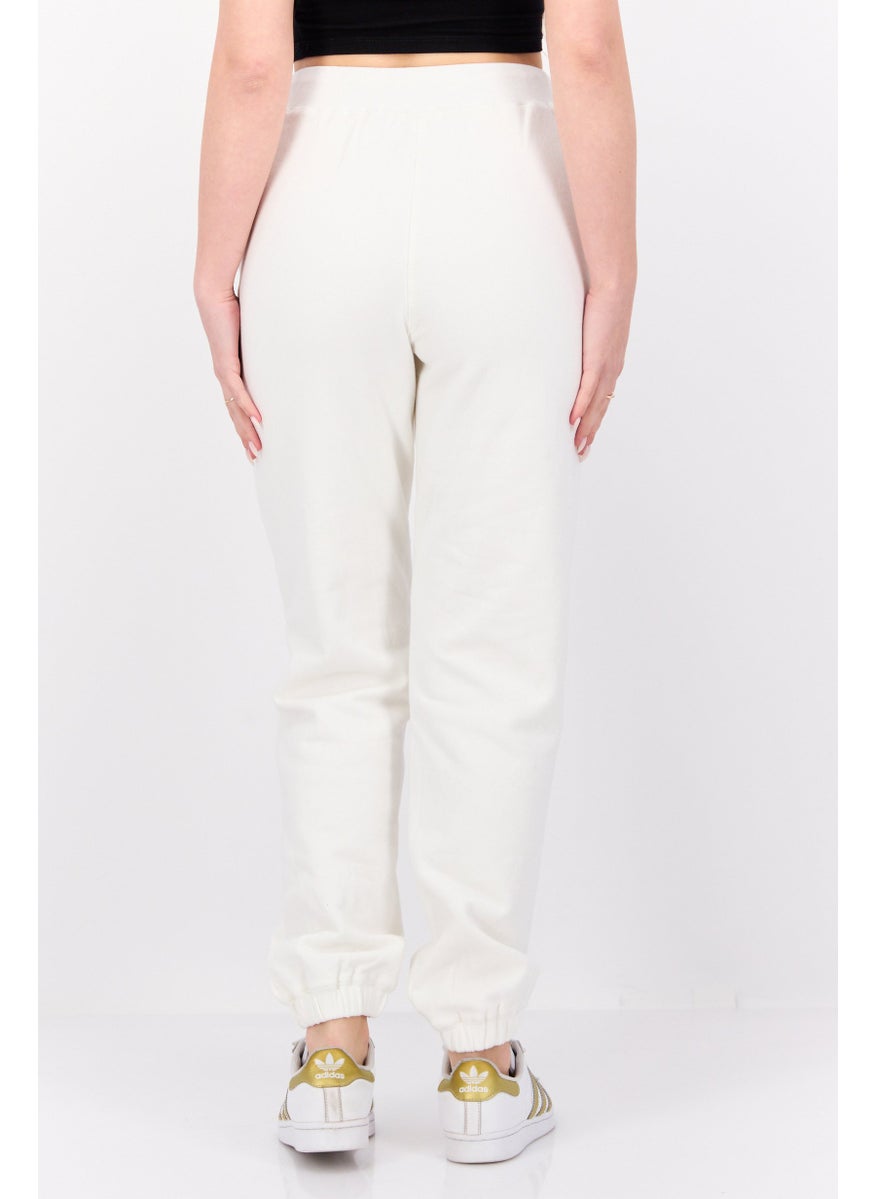Women Regular Fit Plain Jogger Pants, White