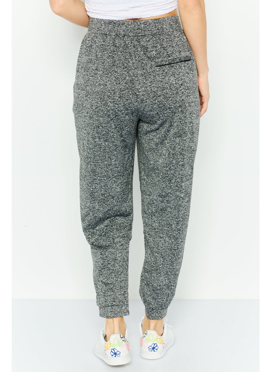 Women Regular Fit Heather Jogger Pants, Dark Grey