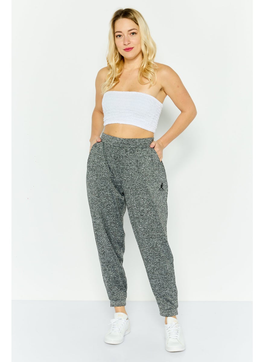 Women Regular Fit Heather Jogger Pants, Dark Grey