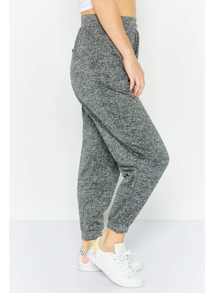 Women Regular Fit Heather Jogger Pants, Dark Grey