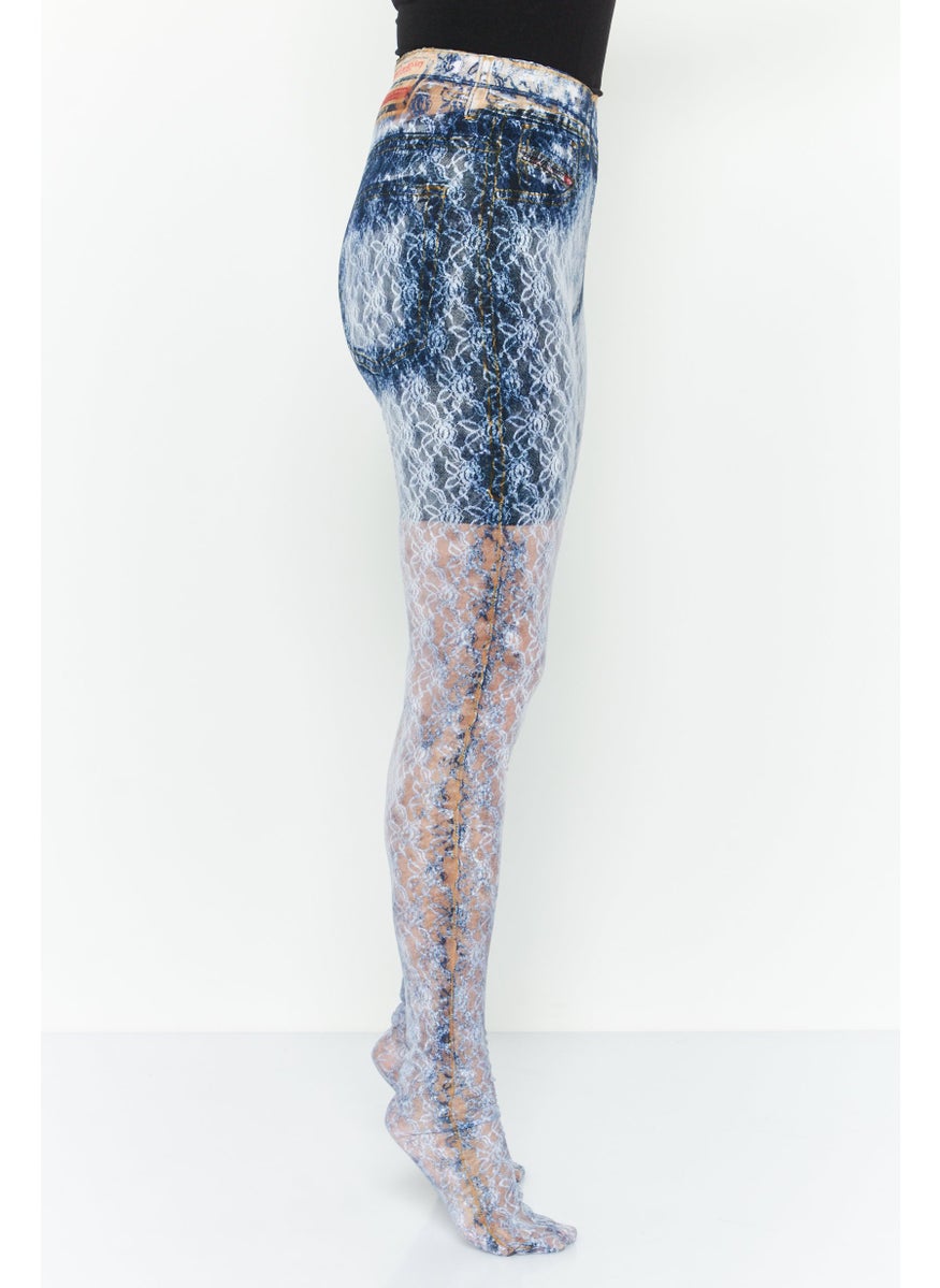 Women Full Length Textured Leggings, Navy Combo