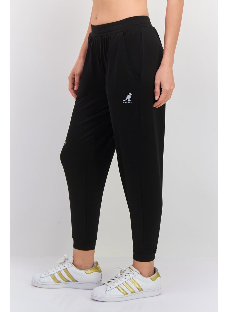 Women Regular Fit Solid Jogger Pants, Black