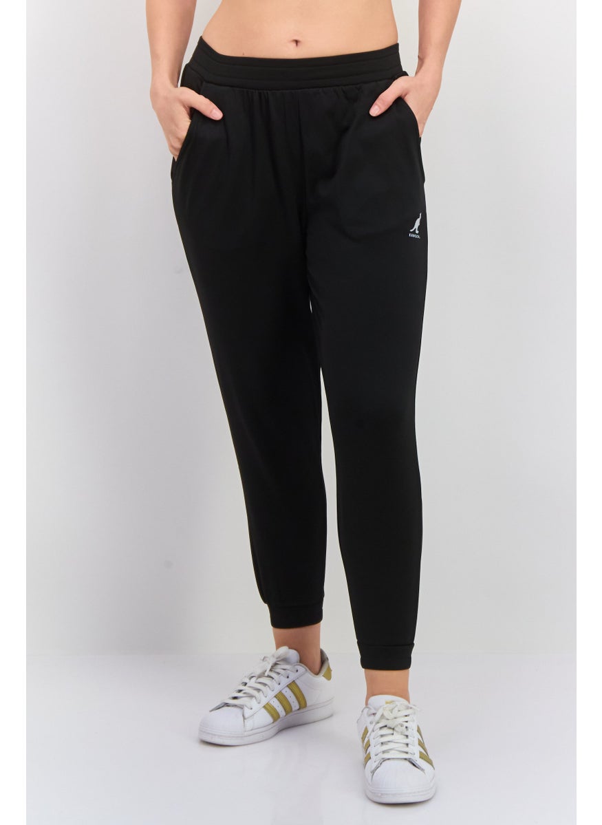 Women Regular Fit Solid Jogger Pants, Black