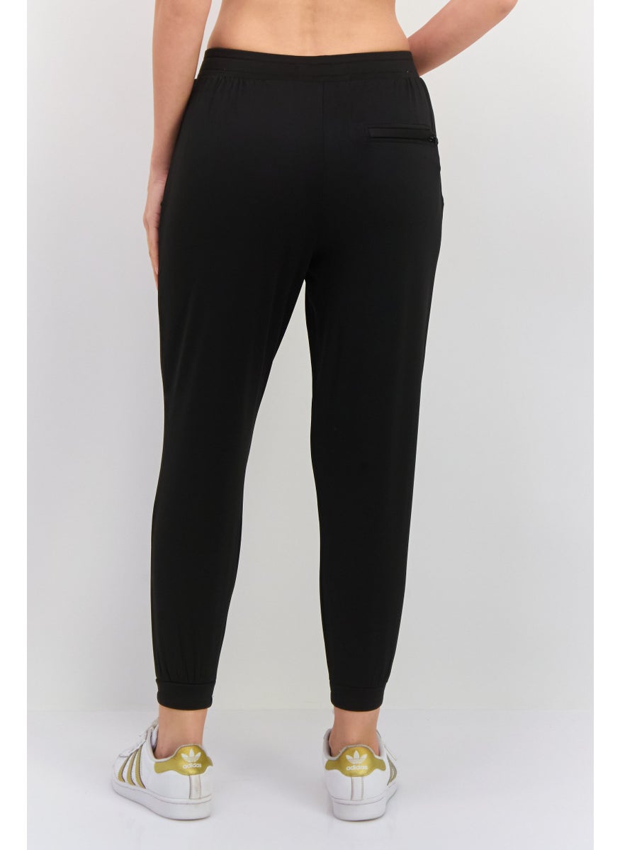 Women Regular Fit Solid Jogger Pants, Black