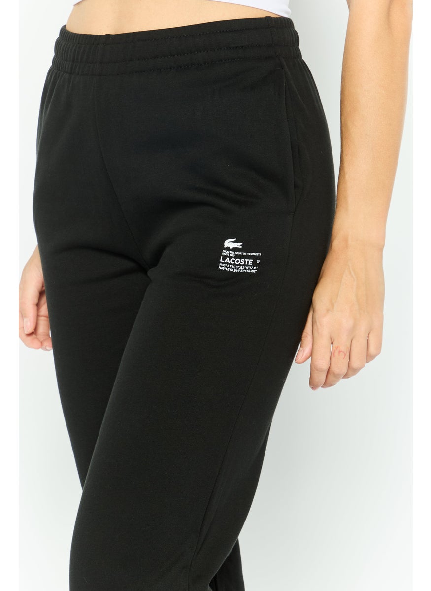 Women Regular Fit Embroidered Logo Jogger Pants, Black