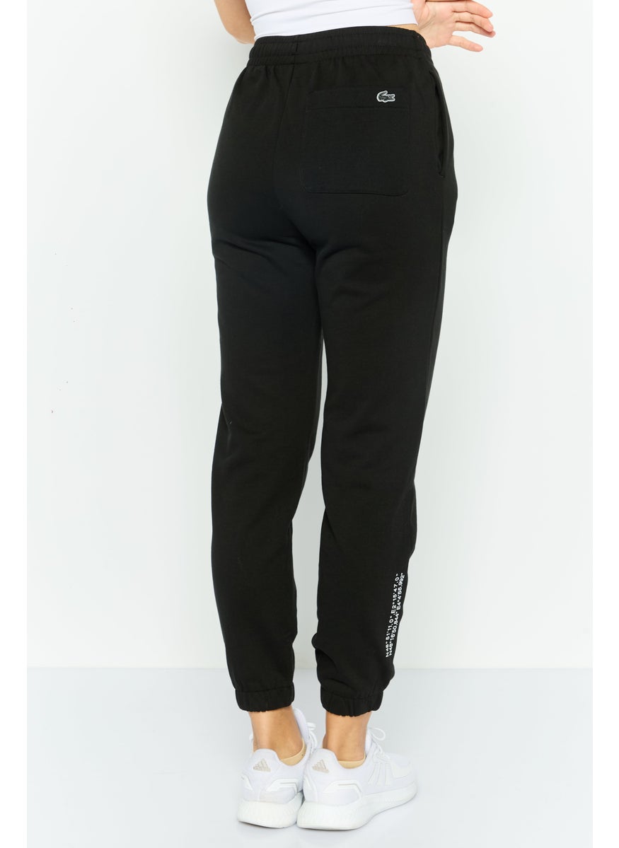 Women Regular Fit Embroidered Logo Jogger Pants, Black