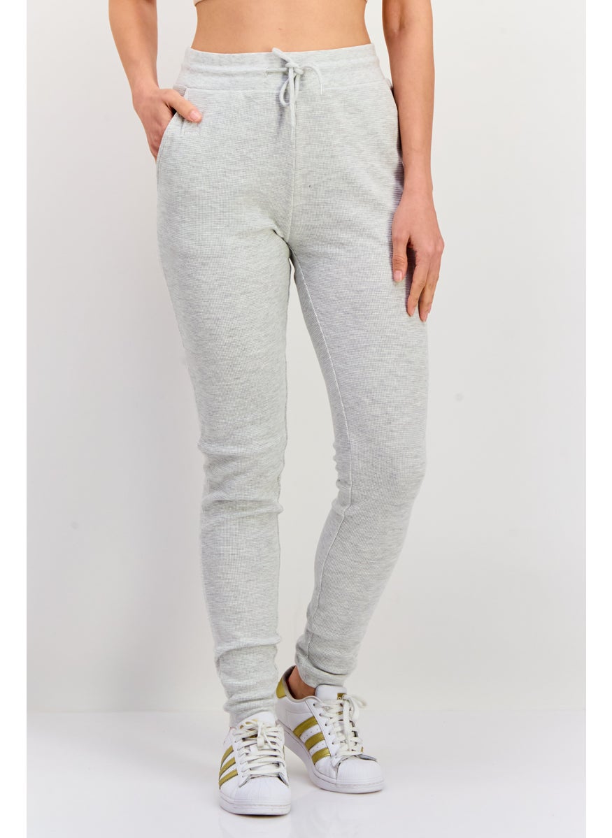 Women Regular Fit Drawstring Solid Jogger Pants, Grey