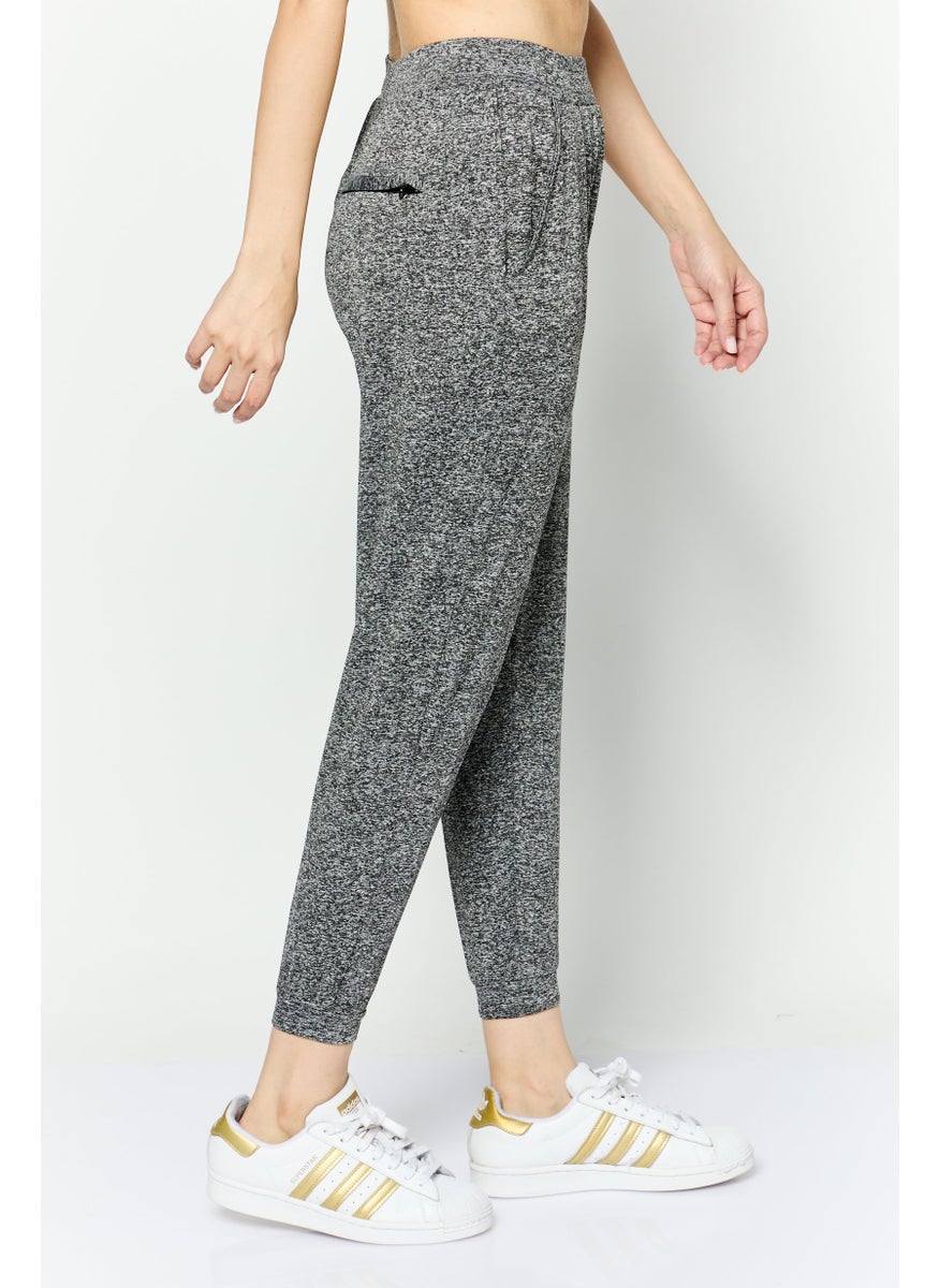 Women Regular Fit Straight Leg Brand Logo Jogger Pants, Grey