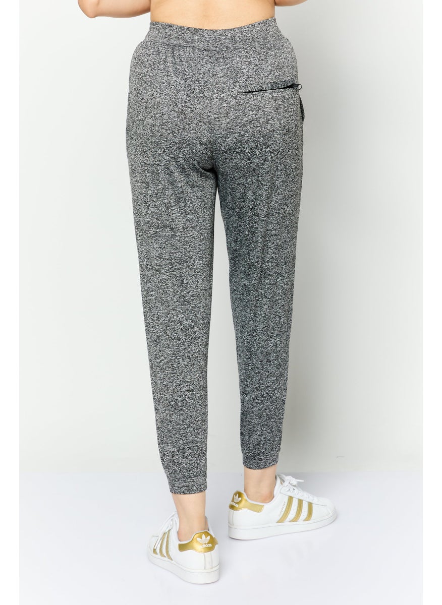 Women Regular Fit Straight Leg Brand Logo Jogger Pants, Grey