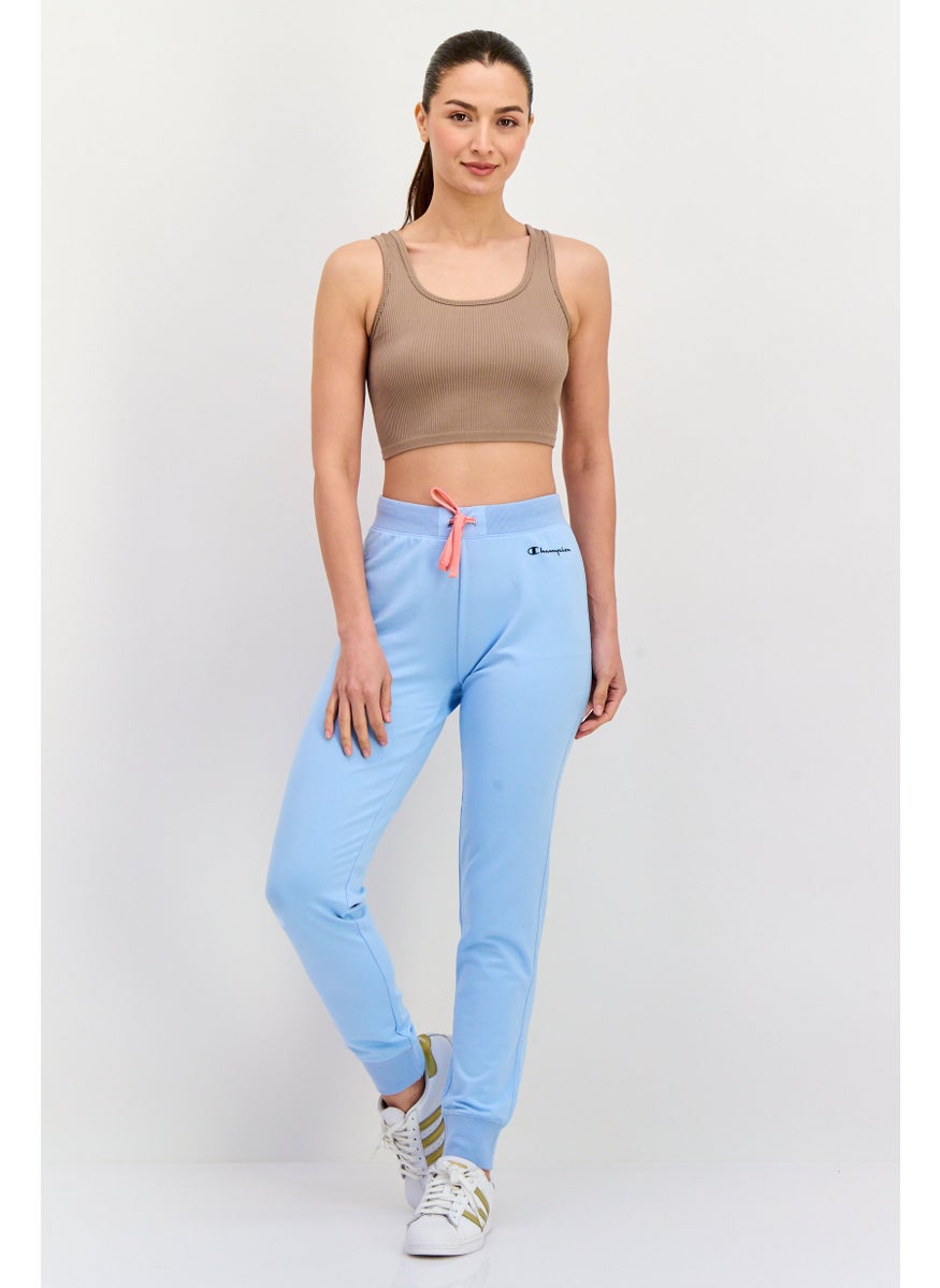 Women Sportswear Fit Rib Cuff Training Pants, Light Blue