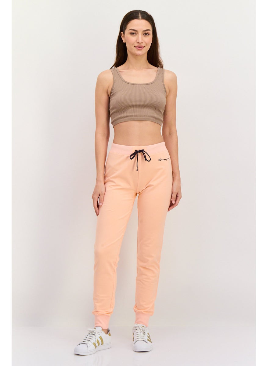 Women Sportswear Fit Outdoor Jogger Pants, Coral Orange