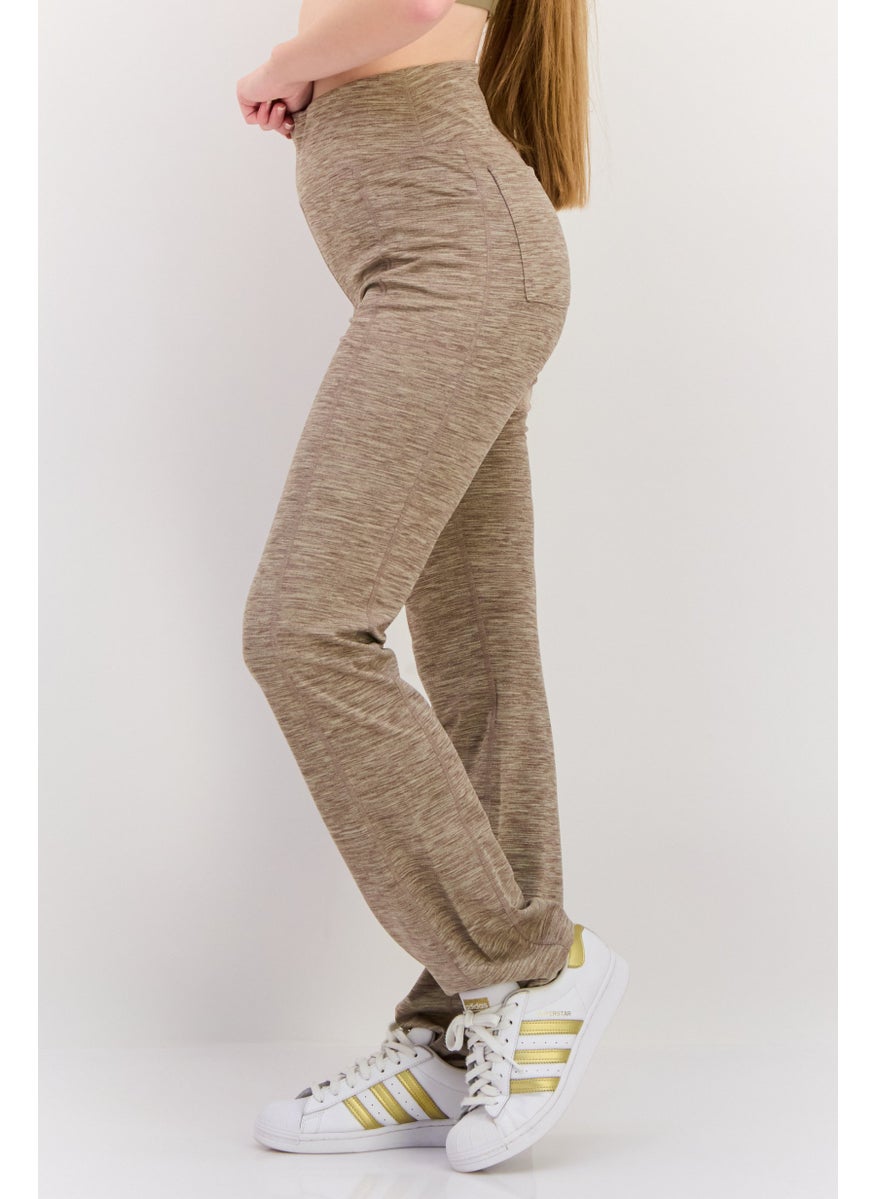 Women Sportswear Fit Walking Pants, Light Heather Brown