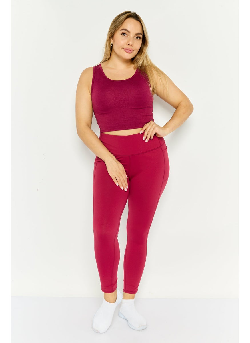 Women Sportswear Fit Training Legging, Raspberry