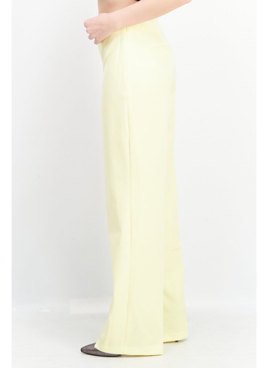 Women Regular Fit Solid Stretchable Trouser,  Yellow