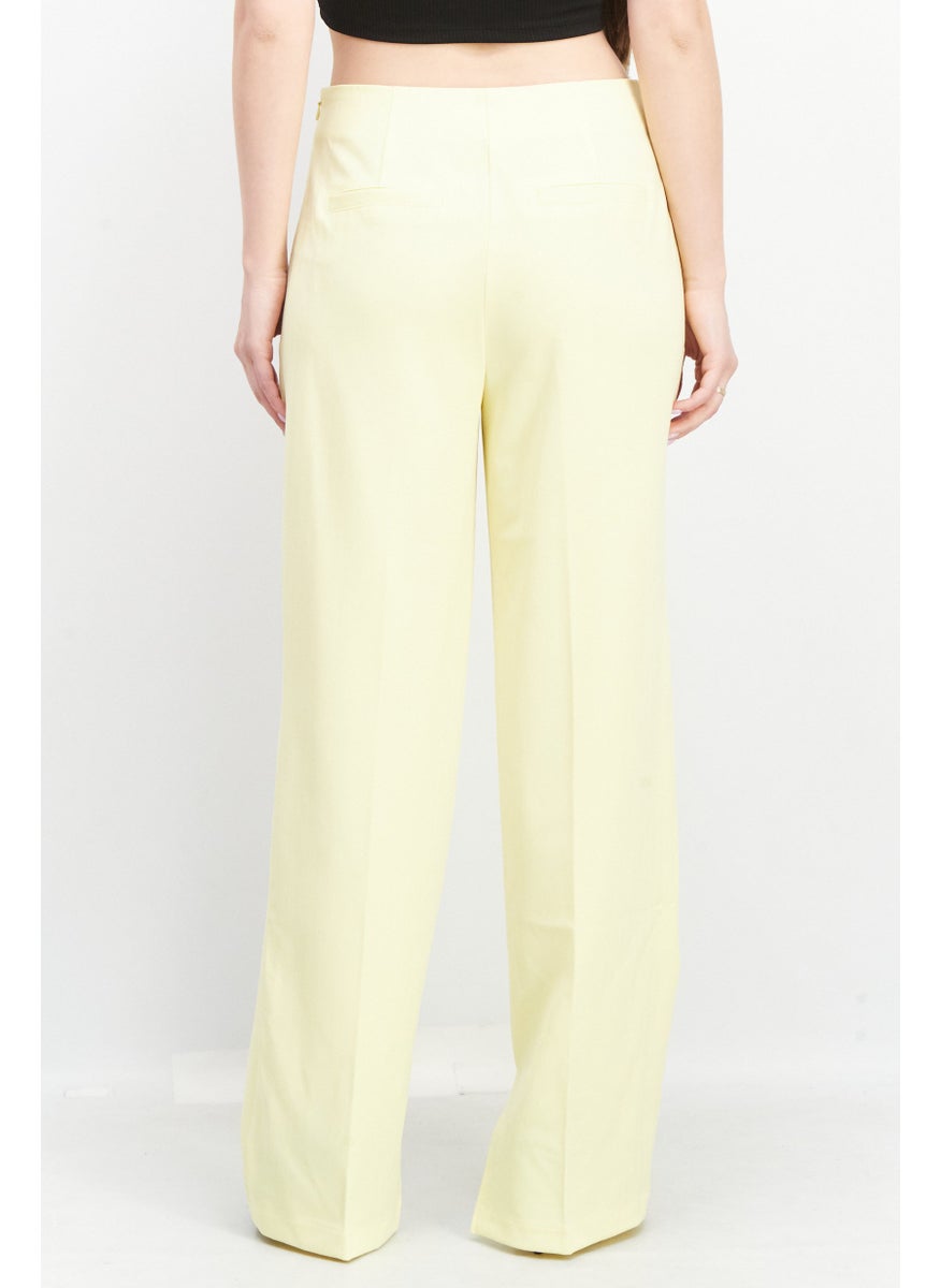 Women Regular Fit Solid Stretchable Trouser,  Yellow