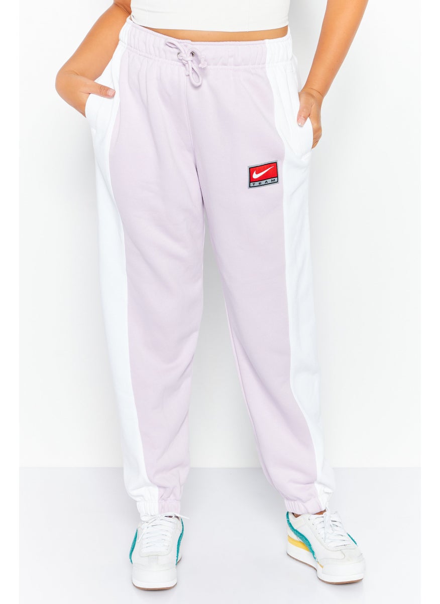 Women Loose Fit Brand Logo Outdoor Sweatpants, White