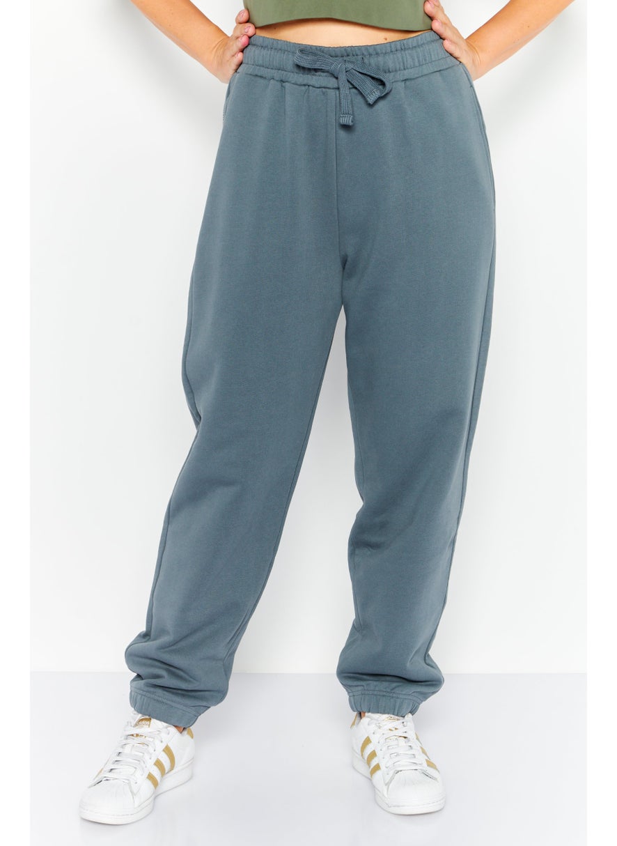 Women Regular Fit Plain Sweatpants, Grey