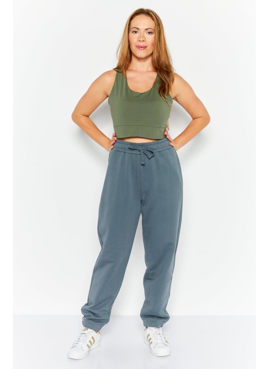 Women Regular Fit Plain Sweatpants, Grey