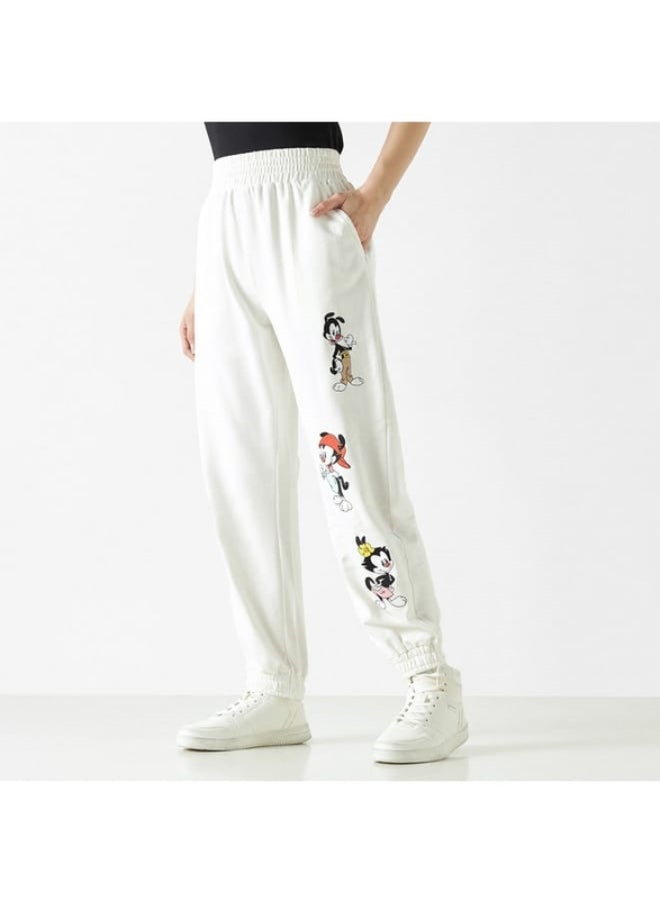 Animaniacs Embroidered Joggers with Elasticated Waistband and Pockets