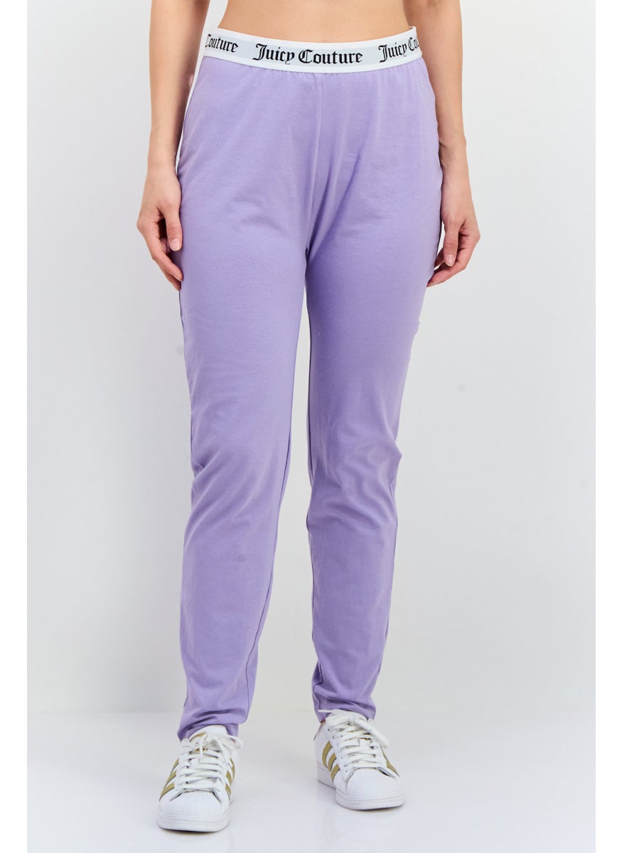 Women Brand Logo Pull-On Leggings, Lilac