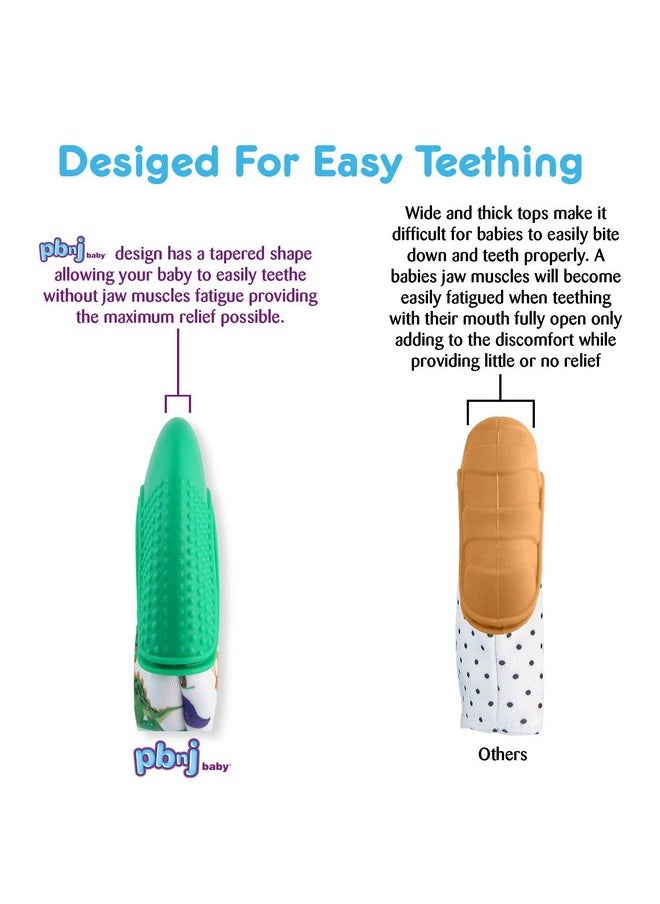 PBnJ baby Silicone Infant Teething Mitten Teether Glove Mitt Toy - Dinosaur 2pk