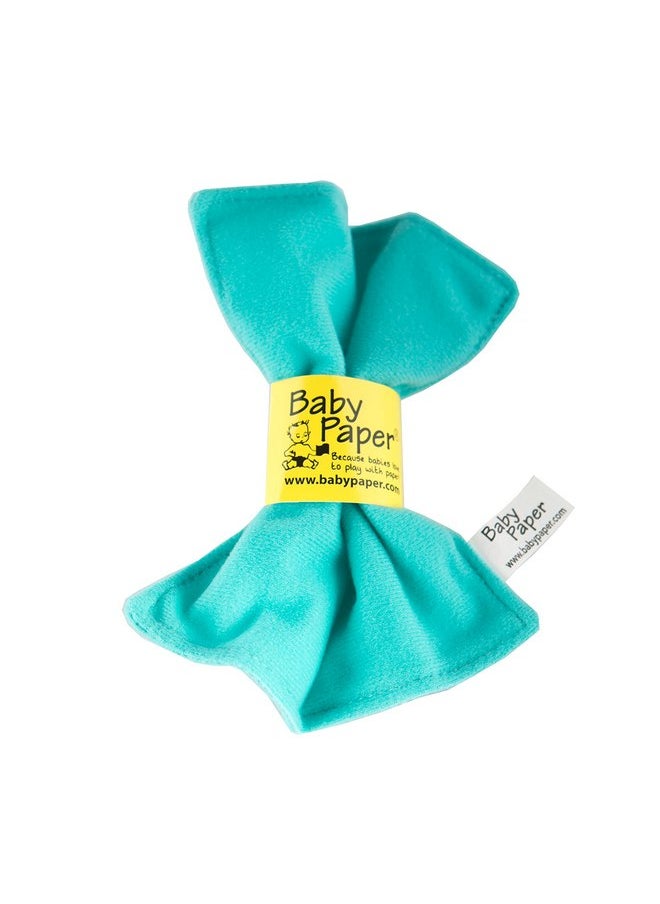 Baby Paper Original Crinkle Teether and Sensory Toy for Babies and Infants | Turquoise | Non-Toxic, Washable | Great for Baby Showers