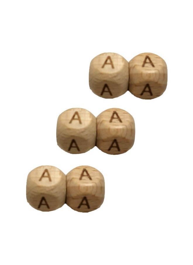 52pcs Square Wood Alphabet Beads 12MM Natural Beech Wooden Letter Beads for Jewelry Toys Making DIY Necklace (52pcs Wooden Letter Beads)
