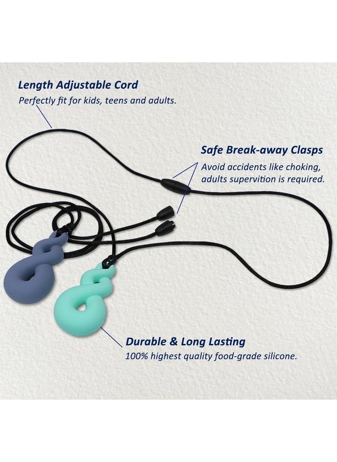 Chew Necklaces for Sensory Kids Boys Girls, 6 Pack Silicone Sensory Chewy Necklace Mouth Fidgets Chewing Necklace for Kids Adults with Autism Anxiety ADHD, BPA Free