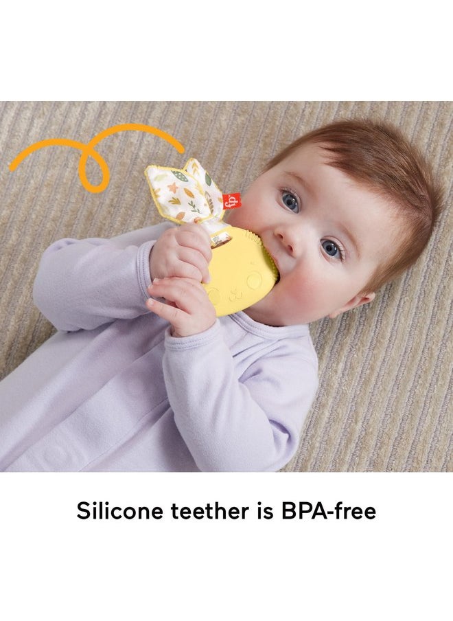 Fisher-Price Baby Toy Snuggle Bunny Teether, BPA-Free Sensory Activity for Developmental Play for Newborns Ages 3+ Months