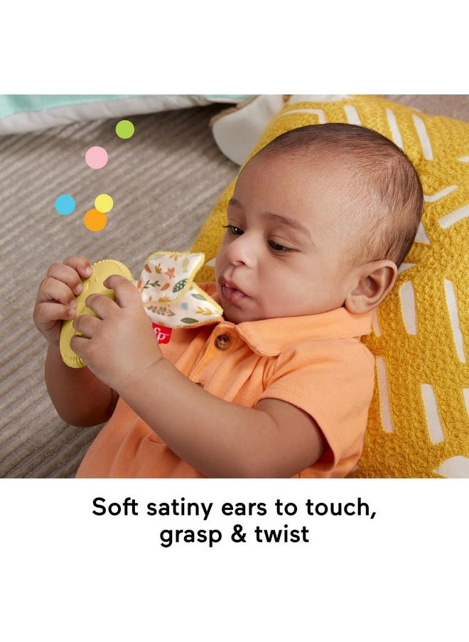 Fisher-Price Baby Toy Snuggle Bunny Teether, BPA-Free Sensory Activity for Developmental Play for Newborns Ages 3+ Months