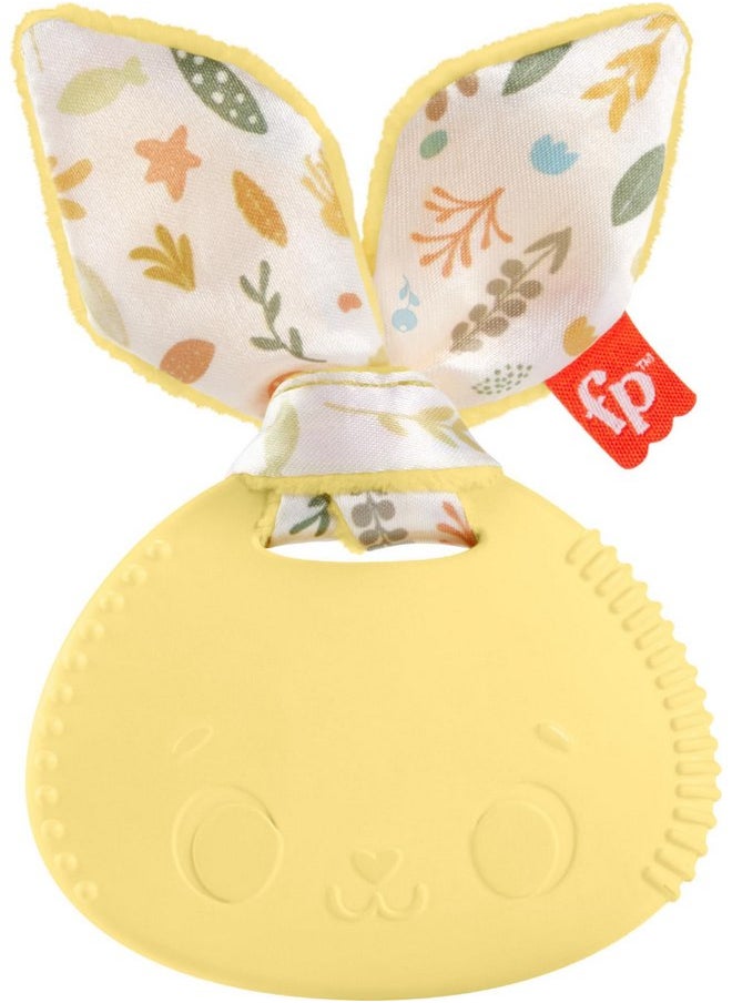 Fisher-Price Baby Toy Snuggle Bunny Teether, BPA-Free Sensory Activity for Developmental Play for Newborns Ages 3+ Months