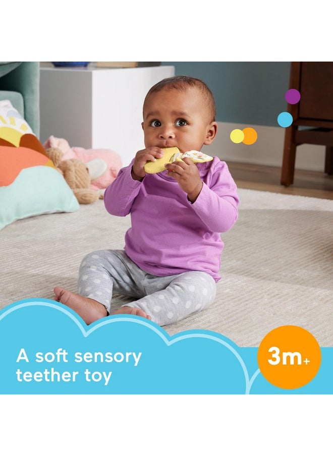 Fisher-Price Baby Toy Snuggle Bunny Teether, BPA-Free Sensory Activity for Developmental Play for Newborns Ages 3+ Months