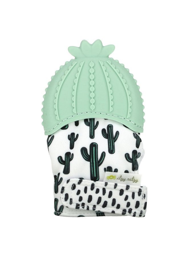 Itzy Ritzy Silicone Teething Mitt - Soothing Infant Teething Mitten with Adjustable Strap, Crinkle Sound & Textured Silicone to Soothe Sore & Swollen Gums - Baby Teething Toy For 3 Mos & Up, Cactus