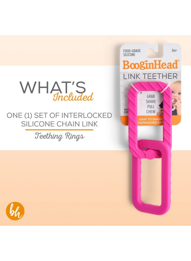 BooginHead by Infantino 100% Food Grade Silicone Link Baby Teethers, Hot Pink