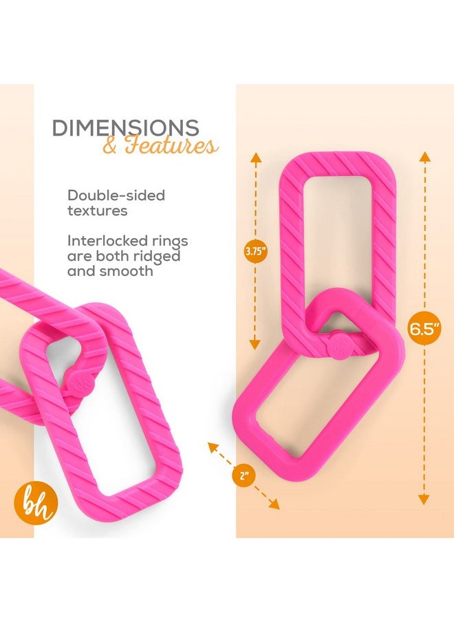 BooginHead by Infantino 100% Food Grade Silicone Link Baby Teethers, Hot Pink
