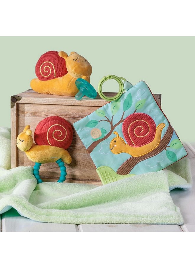 Mary Meyer Crinkle Teether Toy with Baby Paper and Squeaker, 6 x 6-Inches, Skippy Snail
