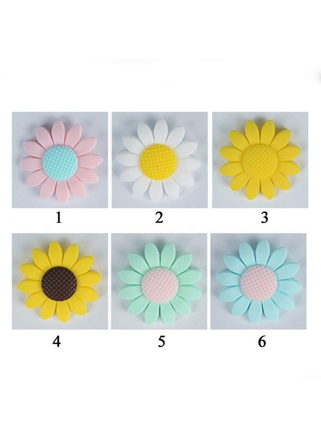 Alenybeby 12pcs Silicone Sunflower Bead Bracelet Silicone Animal Flower Beads for Keychain DIY Beading Mom Necklace Craft Jewelry Accessories