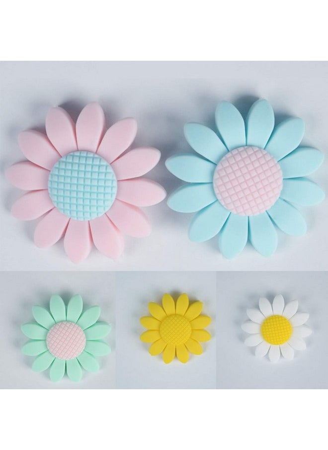 Alenybeby 12pcs Silicone Sunflower Bead Bracelet Silicone Animal Flower Beads for Keychain DIY Beading Mom Necklace Craft Jewelry Accessories