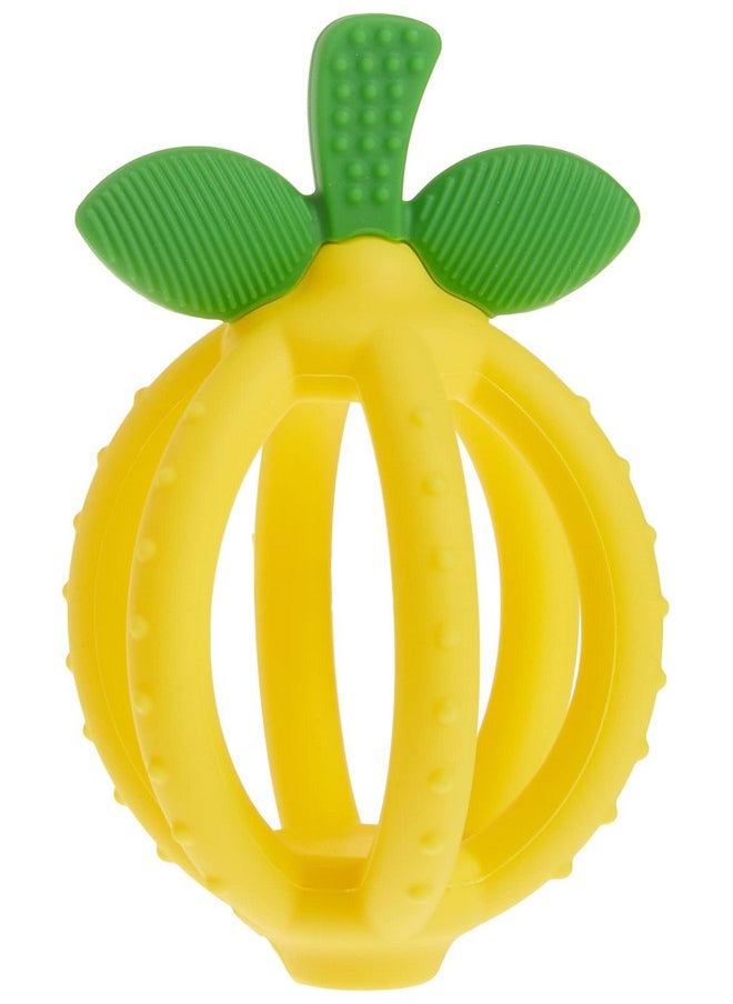 Itzy Ritzy Teething Ball & Training Toothbrush - Silicone, BPA-Free Bitzy Biter Lemon-Shaped Teething Toy Features Multiple Textures to Soothe Gums & an Easy-to-Hold Design (Lemon)